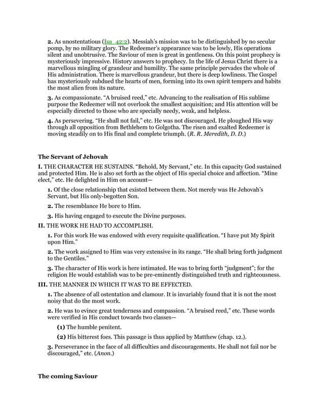 Isaiah 42 Commentary PDF Isaiah 42 Commentary PDF