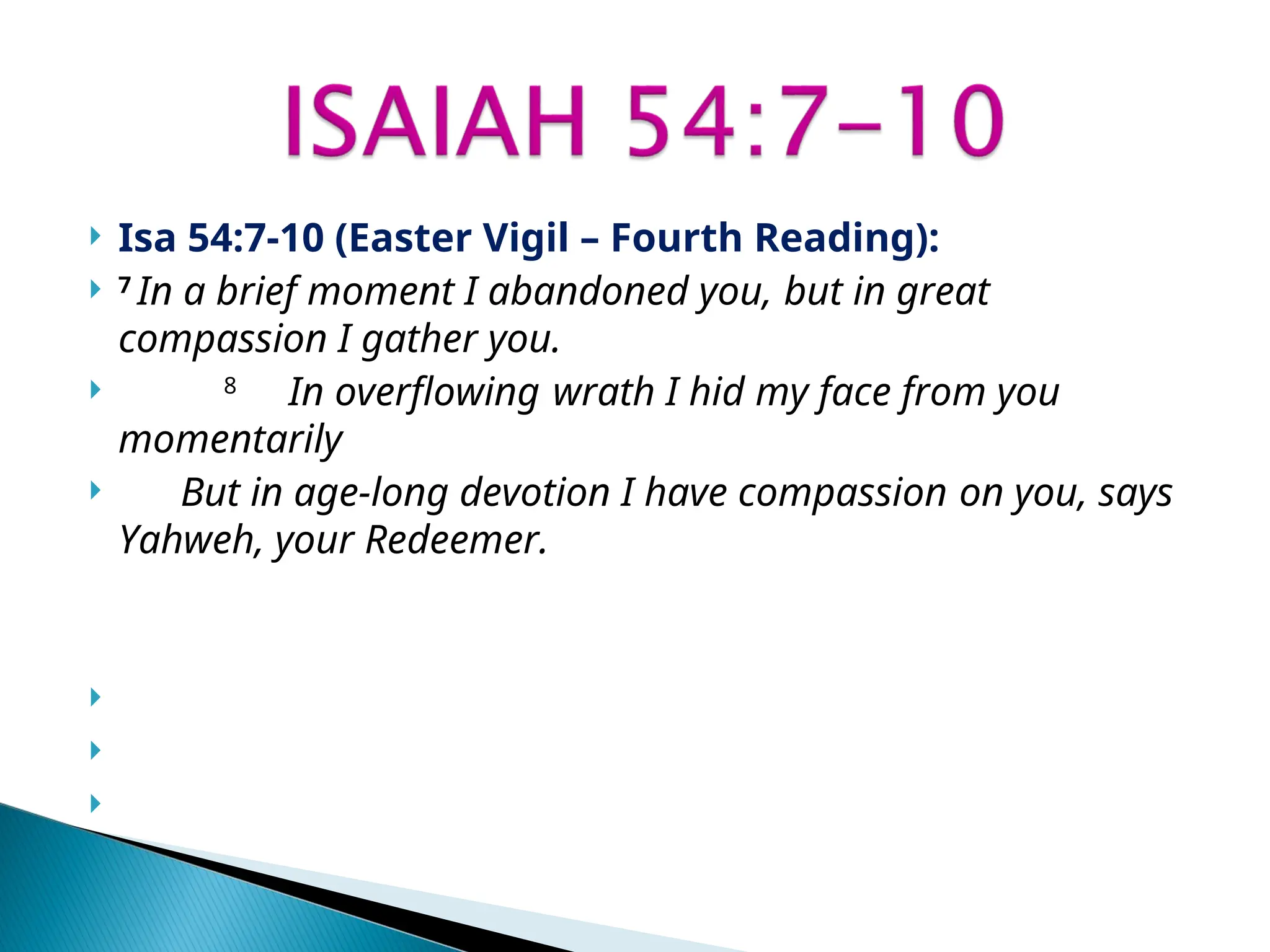 Isaiah 54:7-10 - God's Everlasting Compassion and Covenant of Peace | PPT