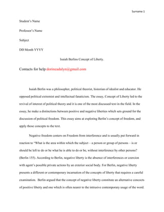 Isaiah Berlin Concept of liberty.docx