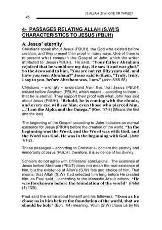Is Allaah One Or Three