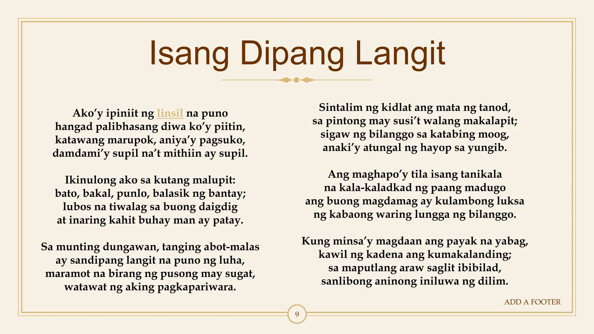 ISANG DIPANG LANGIT prepared by Deareth Joy L. Magbanua | PPTX