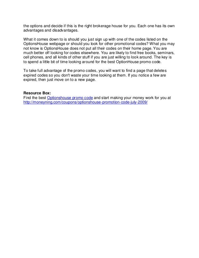 Is an options house promo code worth it