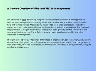 Is a PhD and an FPM the same thing - LBSIM | PPTX