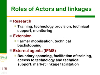 Innovation systems approach for agricultural transformation