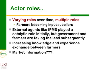 Innovation systems approach for agricultural transformation