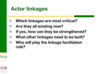 Innovation systems approach for agricultural transformation