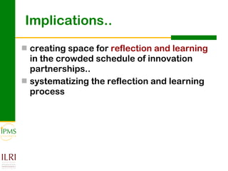 Innovation systems approach for agricultural transformation