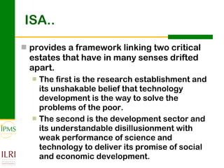 Innovation systems approach for agricultural transformation