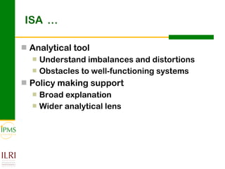 Innovation systems approach for agricultural transformation