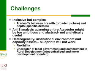 Innovation systems approach for agricultural transformation