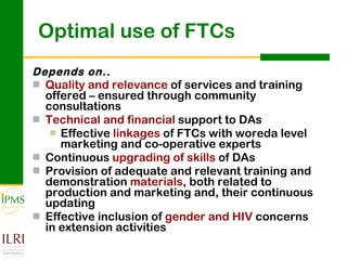 Innovation systems approach for agricultural transformation