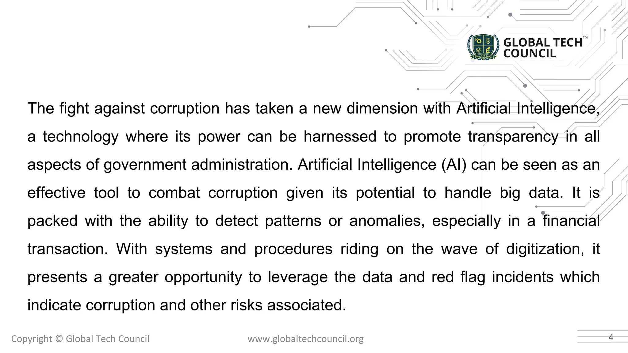Is artificial intelligence the future tool for anti corruption | PPT