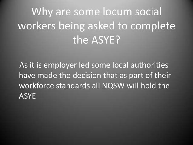Is the ASYE mandatory for all newly qualified social workers? | PPTX ...