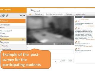 Example of the post-
survey for the
participating students
 