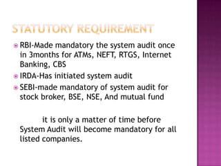 Irda Rbi Information System audit | PPTX