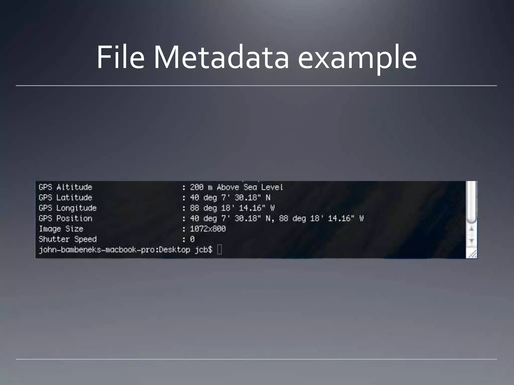 File Metadata example
 
