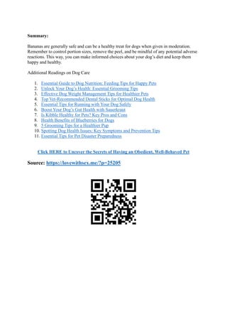 Is Banana Safe for Dogs Everything You Need to Know! .pdf