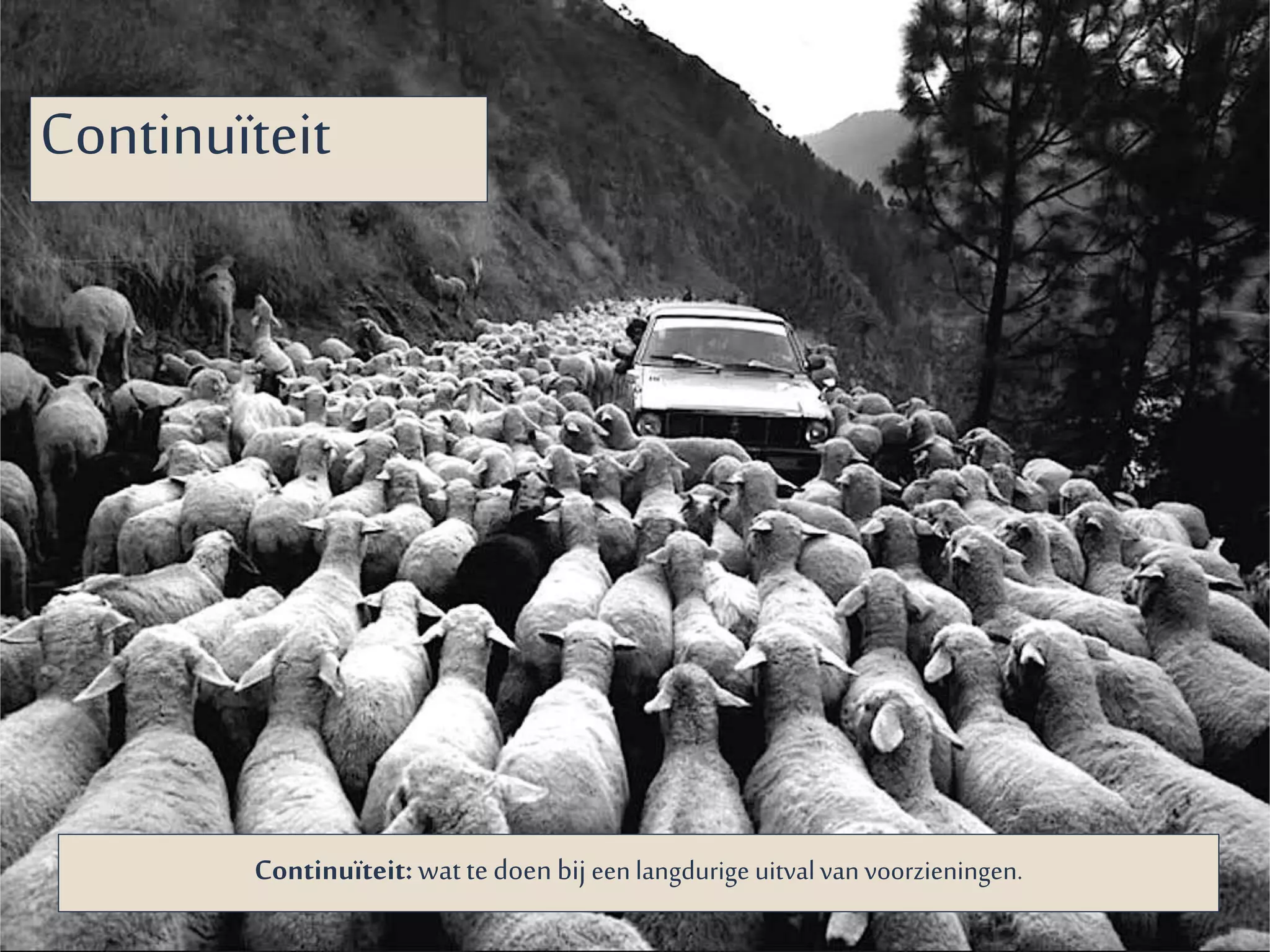 Continuïteit 
Continuïteit: wat te doen bij een langdurige uitval van voorzieningen. 
 