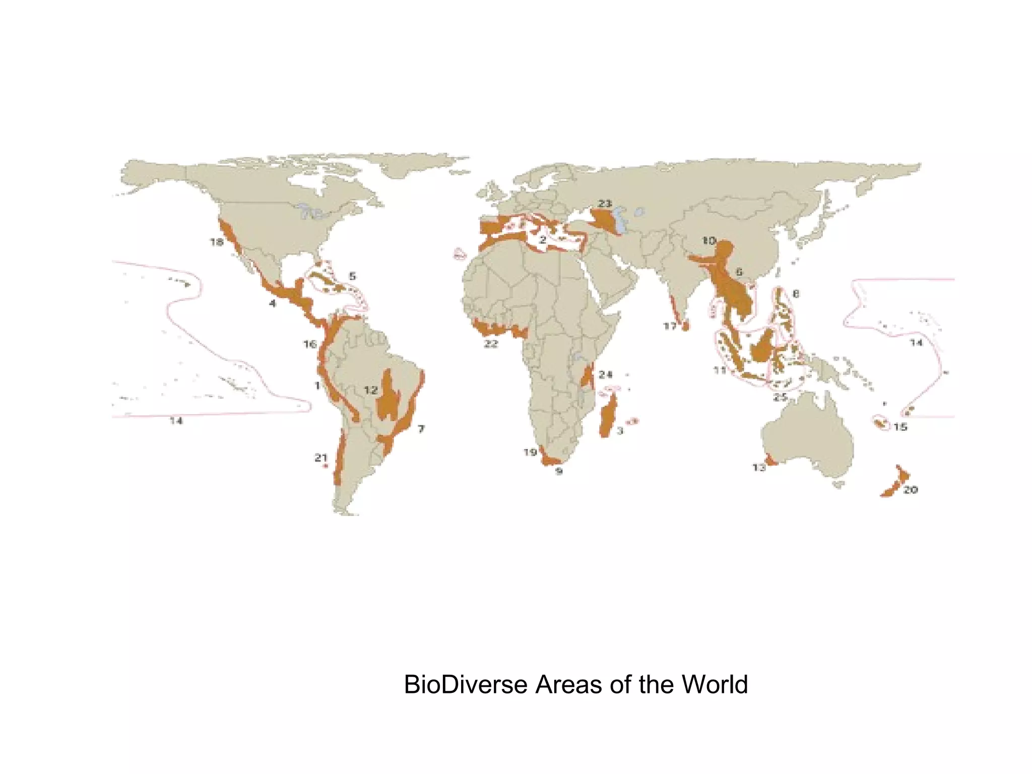 BioDiverse Areas of the World
 