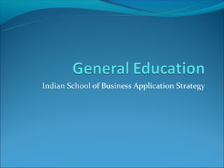 Indian School of Business Application Strategy
 