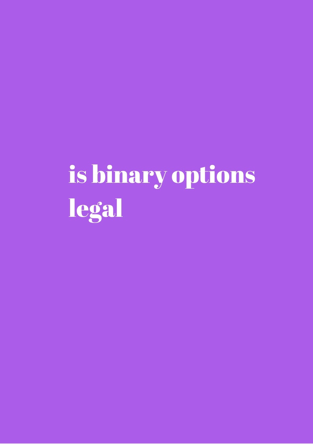 Binary options lawyer