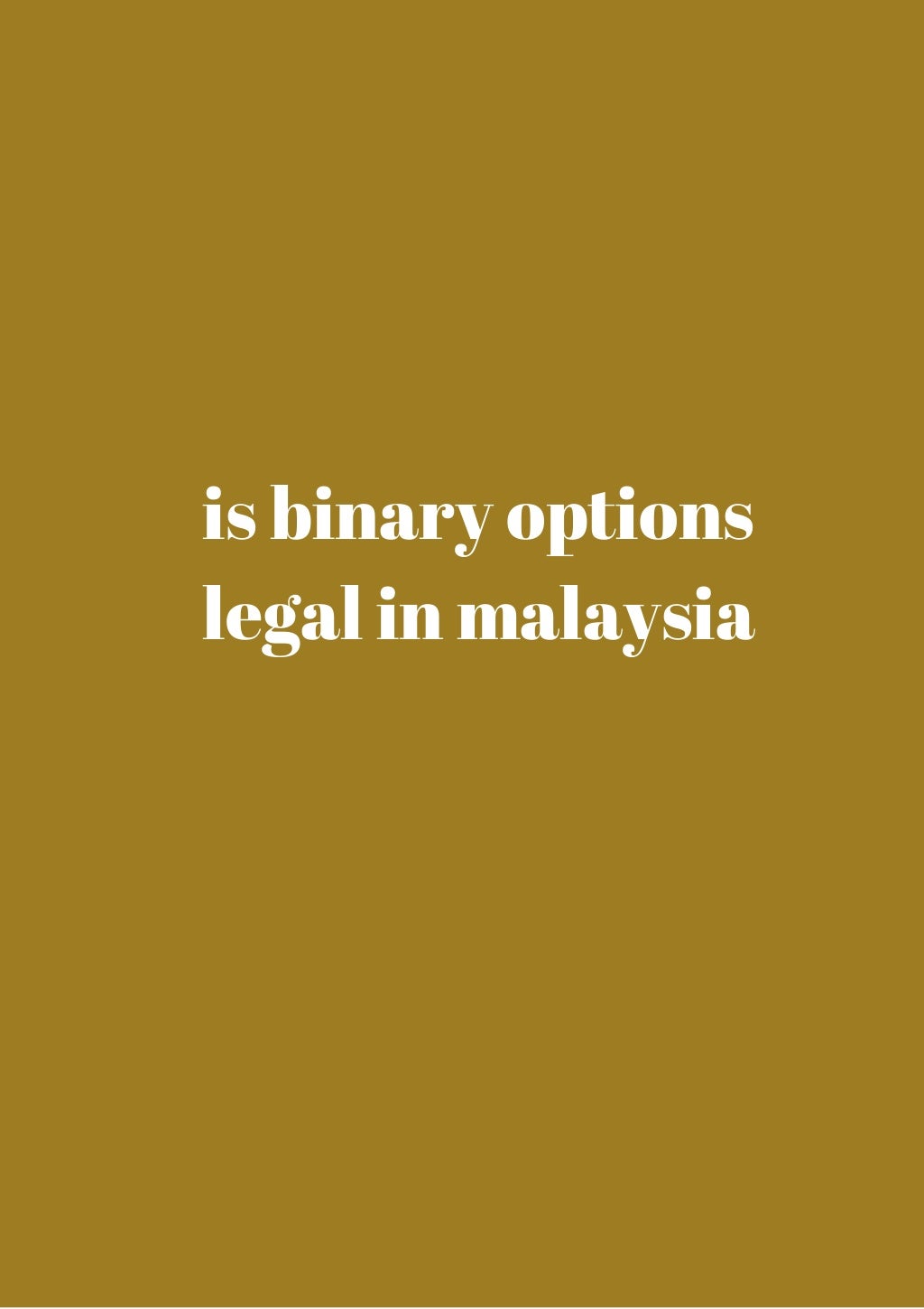 Are binary options legal in the us