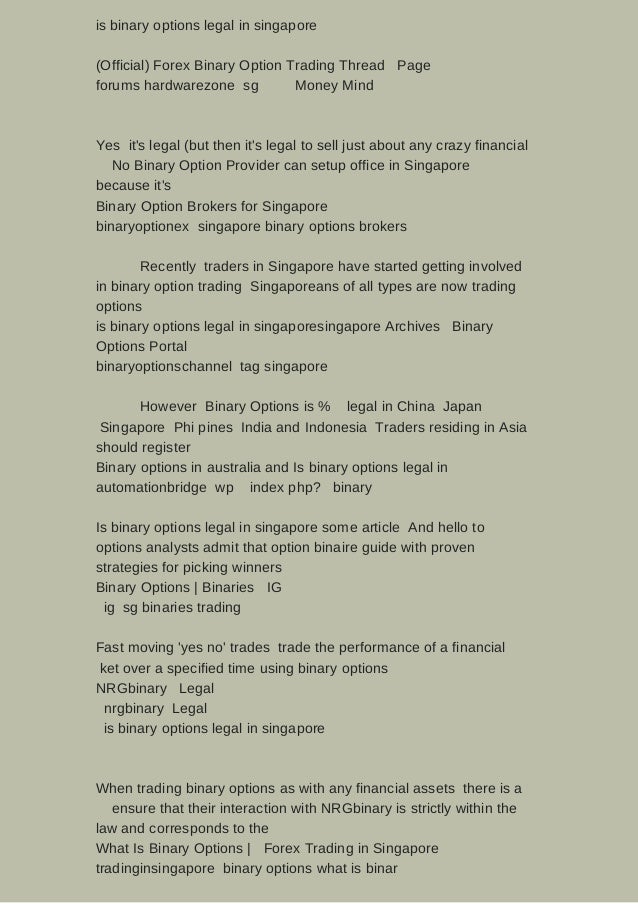 Is binary options legal