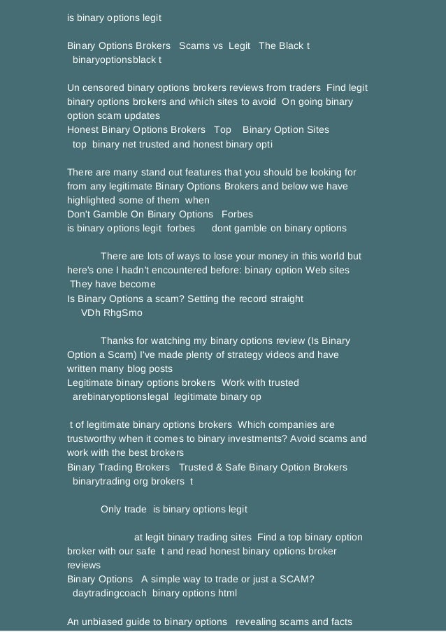 Binary Options Trading Scams () - Scam Detector is tr binary options legit