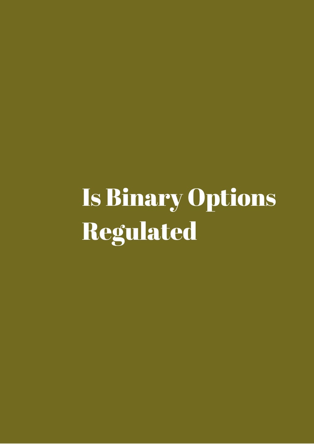 Us regulated binary options