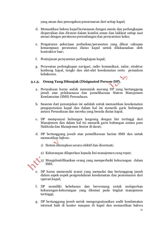 Pedoman Khusus Keselamatan Dan Keamanan Pelayaran