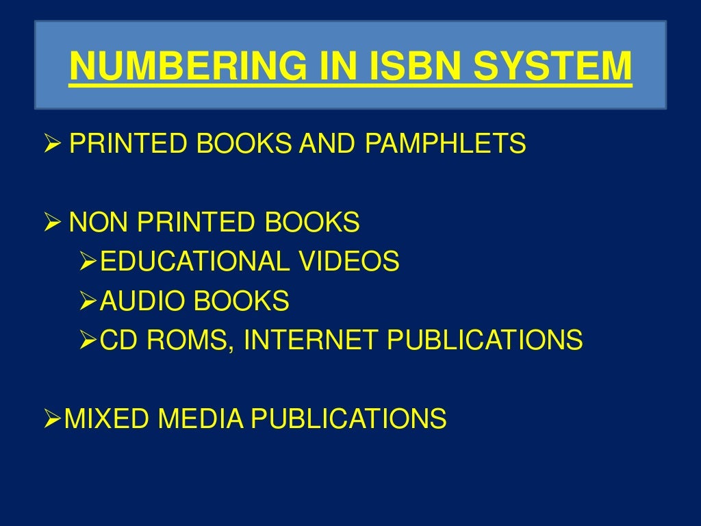 ISBN (International Standard Book Number)