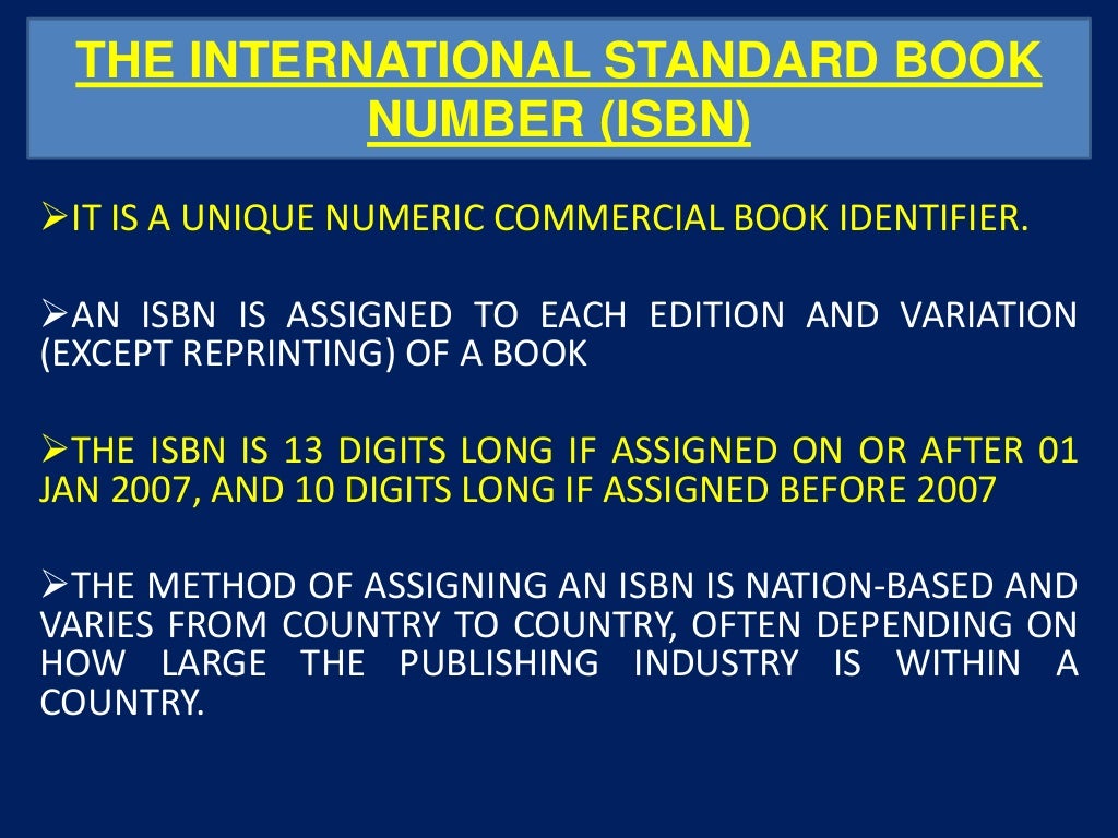 ISBN (International Standard Book Number)
