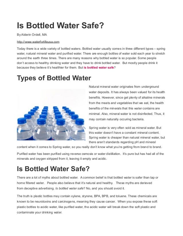 Is Bottled Water Safe?