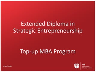 Extended Diploma in
Strategic Management
and Leadership
Top-up MBA Program
 