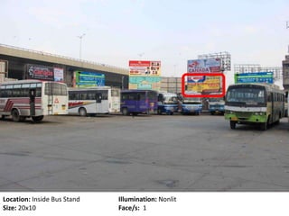 Location: Inside Bus Stand Illumination: Nonlit
Size: 20x10 Face/s: 1
 