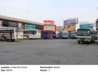 Location: Inside Bus Stand Illumination: Nonlit
Size: 20x10 Face/s: 1
 