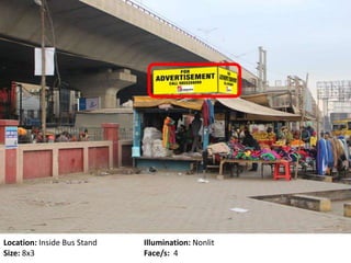 Location: Inside Bus Stand Illumination: Nonlit
Size: 8x3 Face/s: 4
 