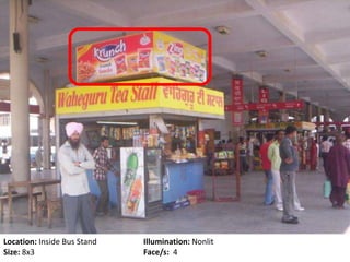 Location: Inside Bus Stand Illumination: Nonlit
Size: 8x3 Face/s: 4
 