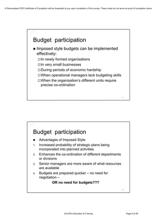 Is Budgeting Necessary? A Discussion on the Current Perpsectives on Budgeting