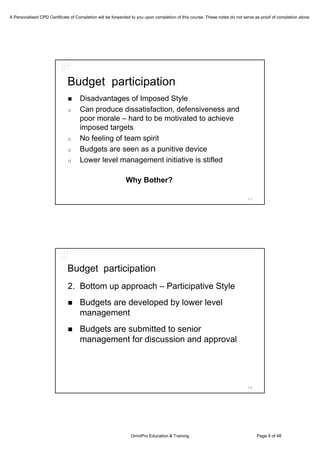 Is Budgeting Necessary? A Discussion on the Current Perpsectives on Budgeting