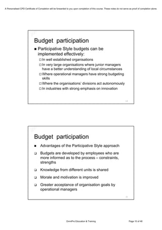 Is Budgeting Necessary? A Discussion on the Current Perpsectives on Budgeting