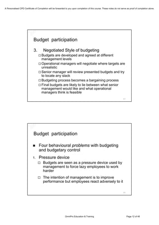 Is Budgeting Necessary? A Discussion on the Current Perpsectives on Budgeting
