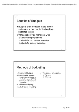 Is Budgeting Necessary? A Discussion on the Current Perpsectives on Budgeting