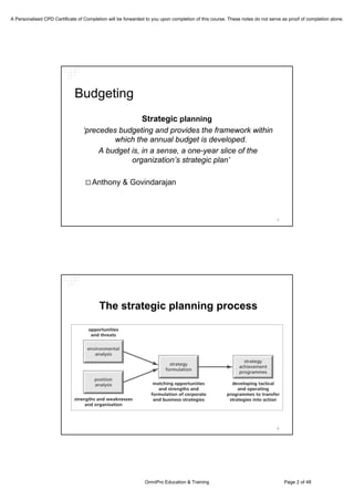 Is Budgeting Necessary? A Discussion on the Current Perpsectives on Budgeting