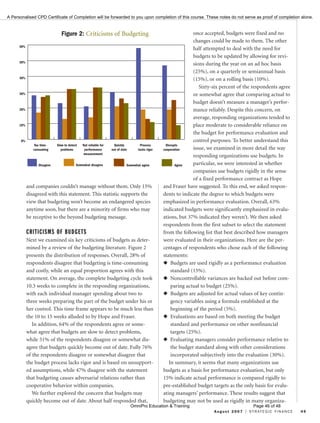 Is Budgeting Necessary? A Discussion on the Current Perpsectives on Budgeting