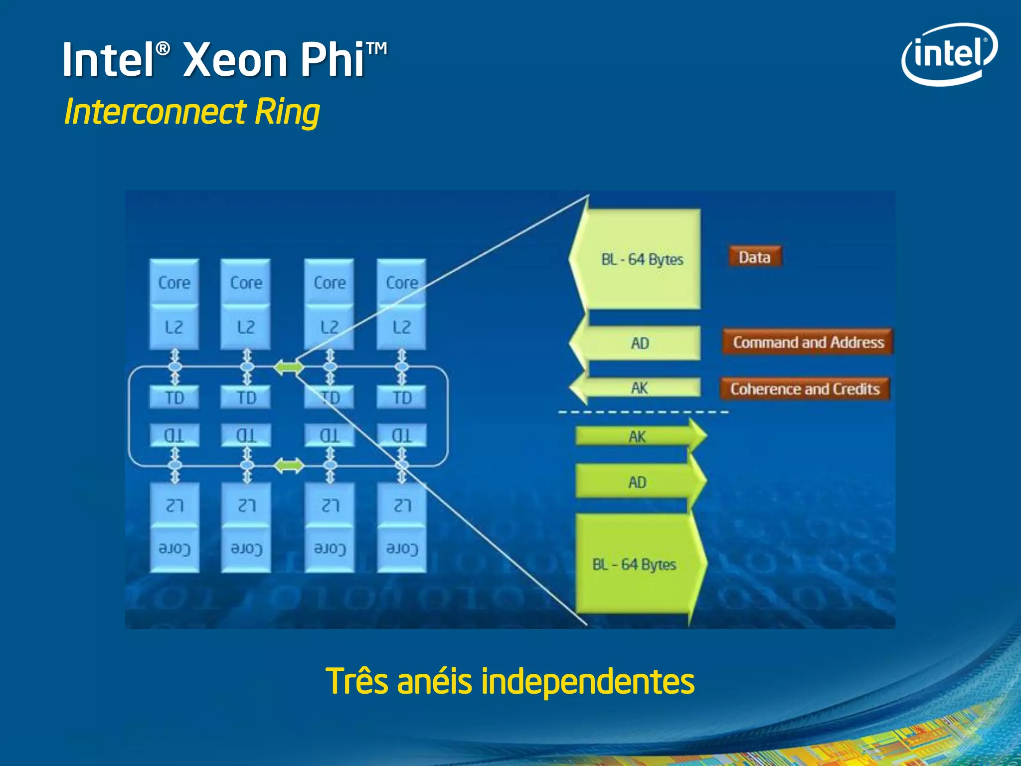 Intel® Xeon Phi™
Interconnect Ring
Três anéis independentes
 