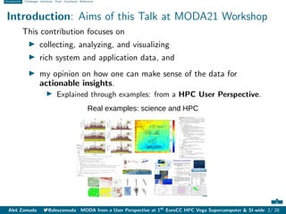 Monitoring and Operational Data Analytics from a User Perspective at ...