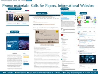 Introduction Challenges Initiatives Tools Conclusion References
Promo materials: Calls for Papers, Informational Websites
...