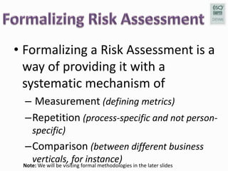 Formal Risk Assessment Workshop | PPTX