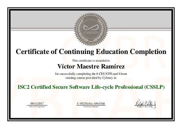 ISC2 Certified Secure Software Life Cycle Professional (CCSLP)